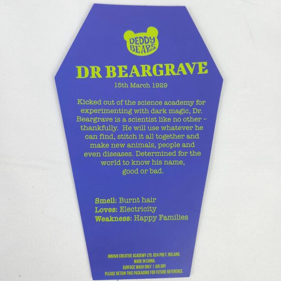 DEDDY BEARS Mini Scary Bear Series 3 Dr. Beargrave 5" Plush HALLOWEEN - Picture 5 of 5